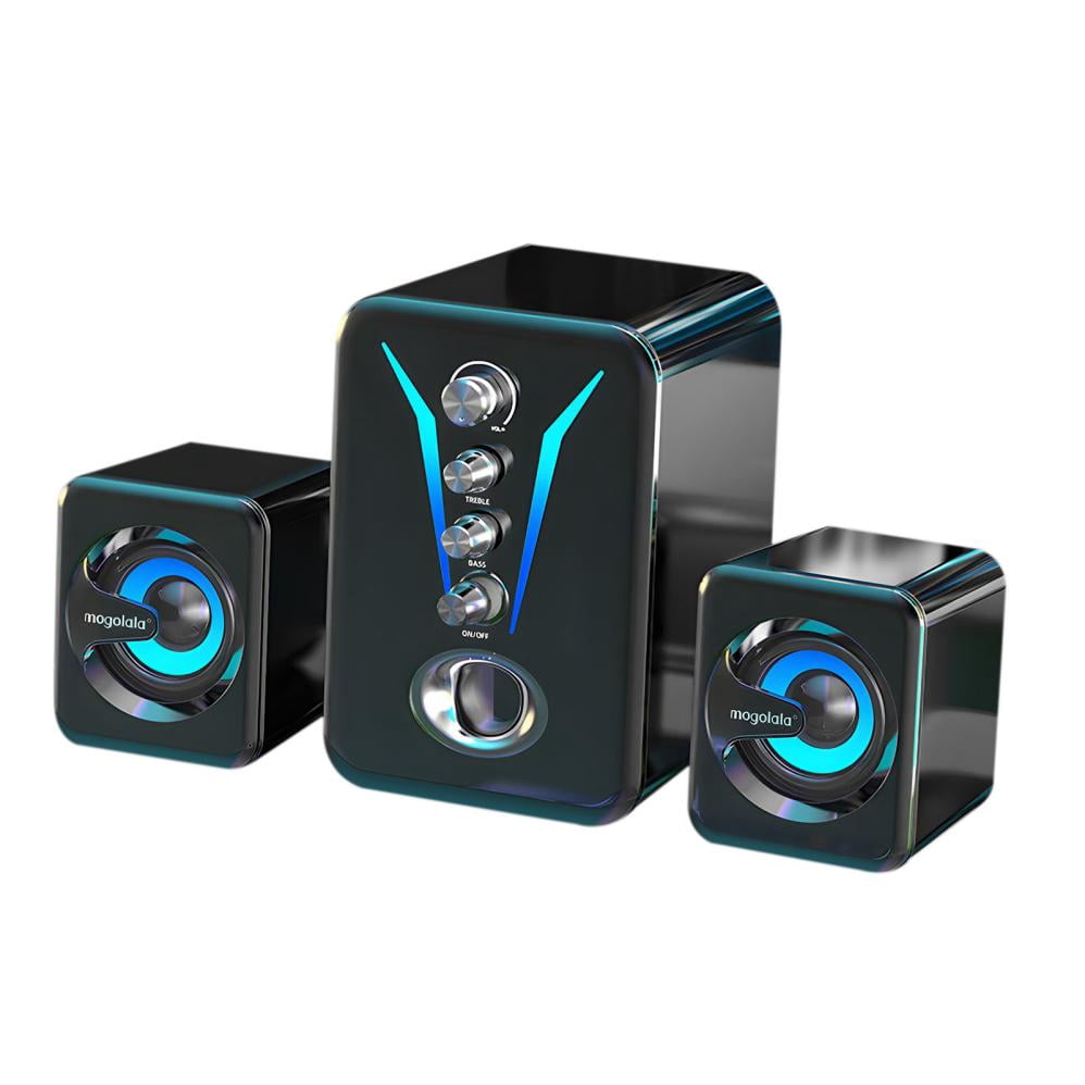 COM1950s Surround Sound Bluetooth Speakers Desktop Laptop Speaker High Sound Quality High Volume Heavy Subwoofer Wired Connection Bluetooth Speaker with Bright Light