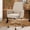 Cream, variant on Mid-Back Liftable Office Chair, Ergonomic Swivel Computer Desk Chair with Striped Corduroy Fabric & Golden Base, Comfortable Study Work Seat, Camel