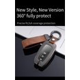 thumbnail image 3 of Key Fob Cover Compatible with Toyota RAV4 Hybrid Camry Hybrid Corolla XSE C-HR Corolla Hatchback Prado 2012-2026 2/3/4 Button Keychain Case Holder Protector,Long Keychain Brown, 3 of 9