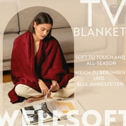 English Home Fleece Throw Blanket,Soft Plush Blanket for Couch Sofa or Bed Throw Size, Super Cozy and Comfy for All Seasons, Burgundy 130x170 (cm)