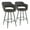 Gray, variant on Margarite Contemporary Counter Stool in Black Metal and Brown Faux Leather by LumiSource - Set of 2