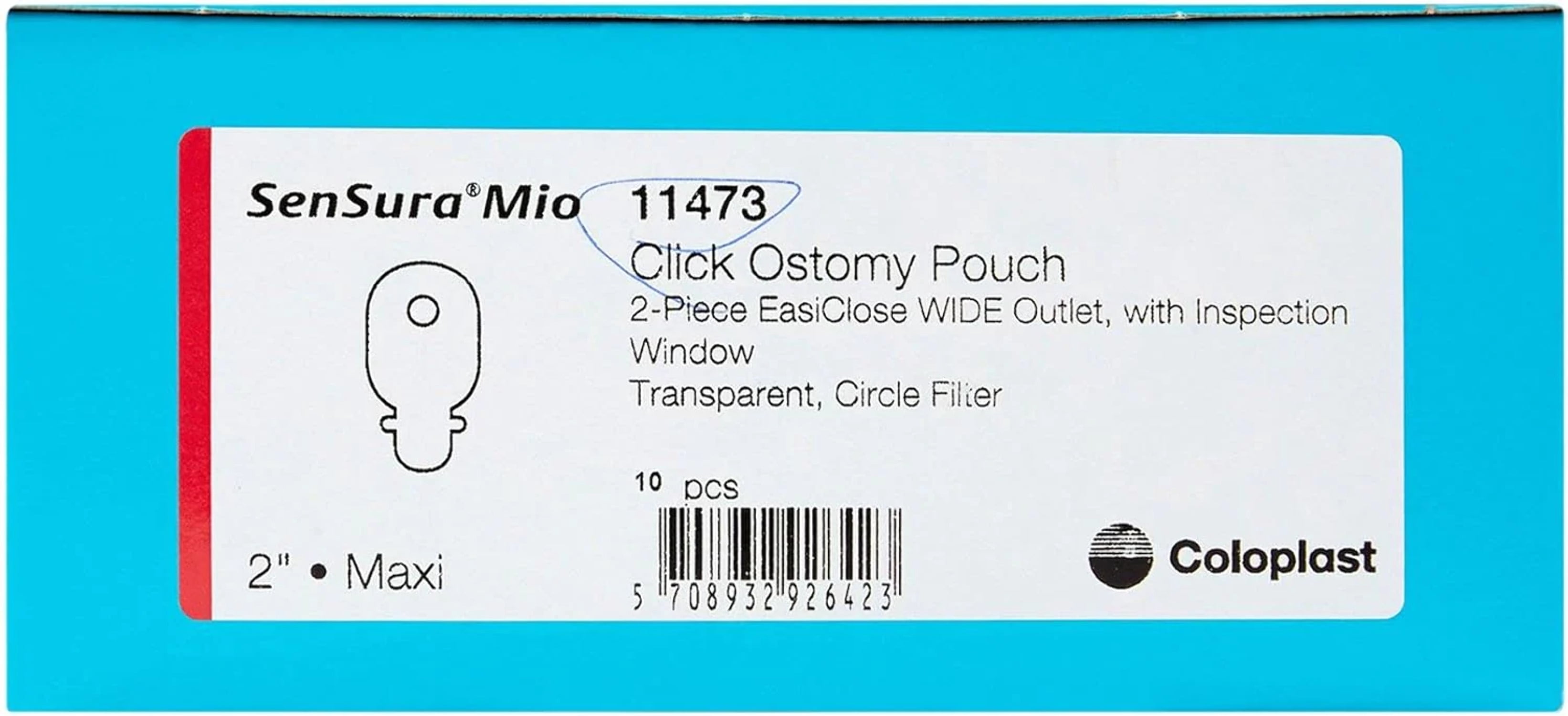 Mio Click Easiclose Wide Outlet Drainable Pouch, Maxi Transparent 50 Mm Box (10 Each)