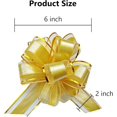 thumbnail image 2 of jefyghe 6 PCS Large Pull Bows 6 Inch Trimmed Striped Gold Bows for Gift Wrapping Wedding Basket Birthday Party Gift Boxes and Flower Decorations, 2 of 5