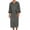 #228-Dark Gray, variant on Kakii Men's Zipper Robe 3/4 Sleeves Loungewear Dress Full Length Sleepwear Pockets Housecoat Nightgown Long Bathrobe