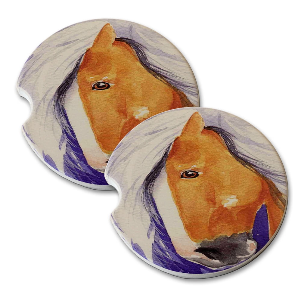 KuzmarK Sandstone Car Drink Coaster (set of 2) - Palomino Gypsy Cob on ...