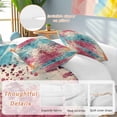 thumbnail image 3 of Teal Pink Orange Bedding 3 Piece Duvet Cover Set California King, Boho Vintage Abstract Splashing Art Soft Microfiber Comforter Cover with Zipper Closure & Pillowcases, FadeResistant Quilt Cover, 3 of 9