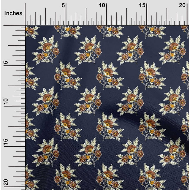 oneOone Coton Bio Voile Feuilles & Imprimé Floral Bloc Tissu à Coudre BTY 42 Pouces de Large