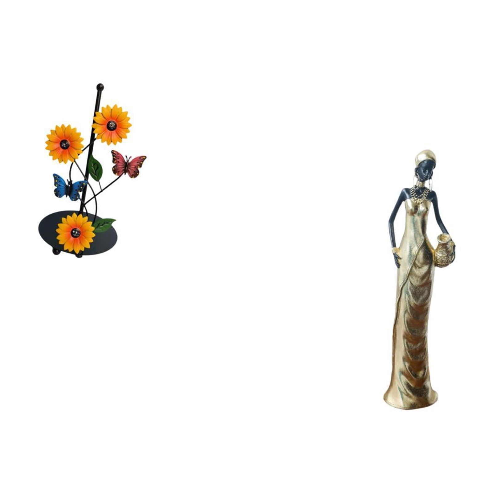 Fiocias Toilet Paper Holder Paper Towel Holder Countertop Desktop Figurine African Figurine Art Crafts Desk Collectible Made of Iron And Resin Suitable for Ki