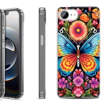 Shockproof Protective Phone Case for iPhone 16e, by OneToughShield - Butterfly Garden