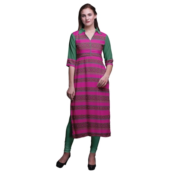 Bimba Rayon Straight Straight Kurti For Women Long Kurti Dress Printed Indian Top