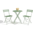 thumbnail image 1 of 3Pcs Folding Bistro Set, Foldable Patio Furniture Set with Premium Frame, Outdoor Bistro Table and Chairs Set of 2 for Patio, Garden and Balcony, Green, 1 of 9