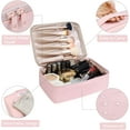 thumbnail image 2 of Trousse de Maquillage pour Femmes Trousse de Maquillage de Voyage Grande Trousse de Toilette de Voyage pour Filles Trousse de Maquillage Réutilisable (Rose), 2 of 5