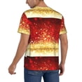thumbnail image 2 of Rateoe Red Gold Glitter Pattern Men’s Baseball Short Sleeve Polo Shirt, Midweight Men's Shirt Golf Shirt Polo Shirts Quick Dry Short-XX-Large, 2 of 7
