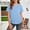 Light Blue, variant on YANGXINX Girls Short Sleeve Shirts 2026 Summer Side Ruched V Neck Basic Tee Tops with Pocket Lightweight Trendy Casual Comfy Outdoor Blouses