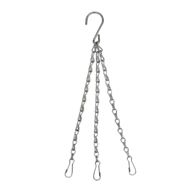 Ounissouiy Juego de cadena colgante de ratán de longitud ajustable para cesta colgante de Metal cadena de repuesto contenedor de suspensión de 3 Jardín y Patio zinc blanco 50cm