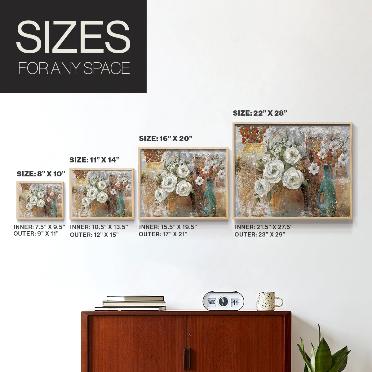 Vessels and Blooms Spice by Nan - Restickable Framed Giclée Print