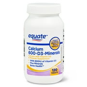 Equate Calcium & Collagen Mineral Supplements, Unflavored, 1 Tablet, 120 Ct