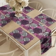 thumbnail image 2 of Ambesonne Dahlia Table Runner & Placemats, Large Floral Petals Bud, Placemat 4 pcs + Runner 14"x90", Pale Pink Eggplant White, 2 of 2