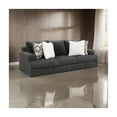 thumbnail image 4 of Benjara Henly 96 Inch Sofa, Oversized, 4 Accent Pillows, Soft Gray Polyester, 4 of 6