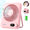 Pink-5000mAh, variant on Desk Fan Battery Operated, Portable USB Rechargeable Fan, 2000mAh 180° Tilt Folding Personal Fan With Power Display, 100 Speeds Ultra Quiet Table Fan for Desktop, Home, Travel