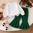 thumbnail image 6 of Caixia Toddler Kids Girls Christmas Outfit Long Sleeve Sweet Festive Christmas Print Sweatshirt T Shirt And Pants 2 Piece Set, 6 of 8