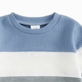 thumbnail image 3 of TOWED22 Toddler Baby Boy Clothes Outfit Color Block Waffle Sweatshirt Joggers Pants Set Fall Winter,AG,0-6 M, 3 of 4