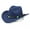 Navy Blue, variant on Walbest Unisex Fashion Rivet Roll Up Wide Brim Felt Western Cowboy Cowgirl Hat Sombrero Jazz Cap