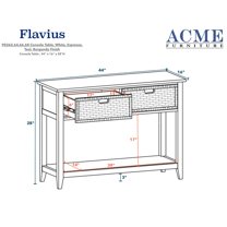 ACME Flavius 2-Drawer Wooden Console Table in White
