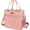 Pink, variant on Large Women Lunch Bags for Work Insulated/Insulated Adult Lunch Box for Women/Durable Nylon Thermal Lunch Bag for Women/Leakproof Cooler Lunch Tote Bag with Storage Pocket (Black)