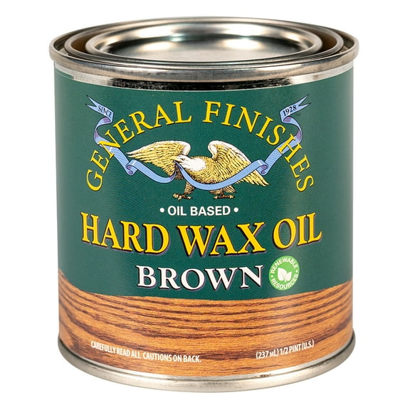 General Finishes Hard Wax Oil, 1/2 Pint, Brown