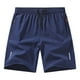 thumbnail image 1 of Ceisia Men's Solid Color Ice Silk Quick-Dry Sports Shorts, Drawstring Elastic Waist Beach Shorts for Men Blue L Gifts, 1 of 2