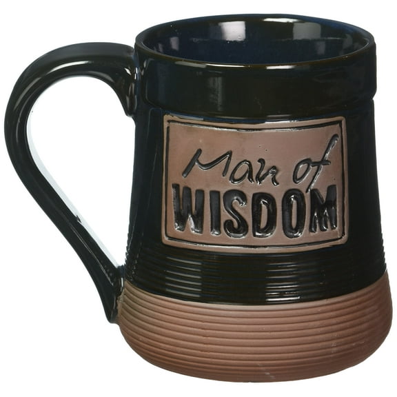 Abbey Gift 068175 20 oz Mug Pottery Man of Wisdom, Black