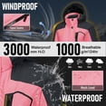 thumbnail image 6 of TACVASEN Women's Winter Waterproof Windproof Snow Ski Jackets Warm Thermal Fleece Thick Hooded Coat with Multi-Pockets for Outdoor Hiking Snowboarding Pink Grey L, 6 of 7