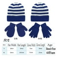 thumbnail image 3 of Bibifish Kids Hat Gloves Sets Striped Pattern Beanies Hat And Mitten Gloves Comfy Winter Windproof 2 Piece Boys And Girls Hat Gloves Sets, 3 of 5