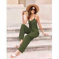 thumbnail image 4 of Ekouaer Jumpsuits for Women Loose Sleeveless Adjustable Spaghetti Strap Romper Stretchy Wide Leg Pants Outfits with Pockets, 4 of 6
