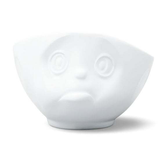 16 Oz. Bowl, Sulking Face, White