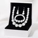 thumbnail image 2 of Plata Perla Rhinestone Set Natural Freshwater Pearl Collar Set Incluye Impresionante Collar Pulsera y Pendientes Regalo de joyería para las mujeres, 2 of 8