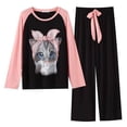 thumbnail image 3 of Pijama de manga larga engrosado de primavera y otoño para mujer, traje de mujer con cuello redondo, ropa de casa, 3 of 5