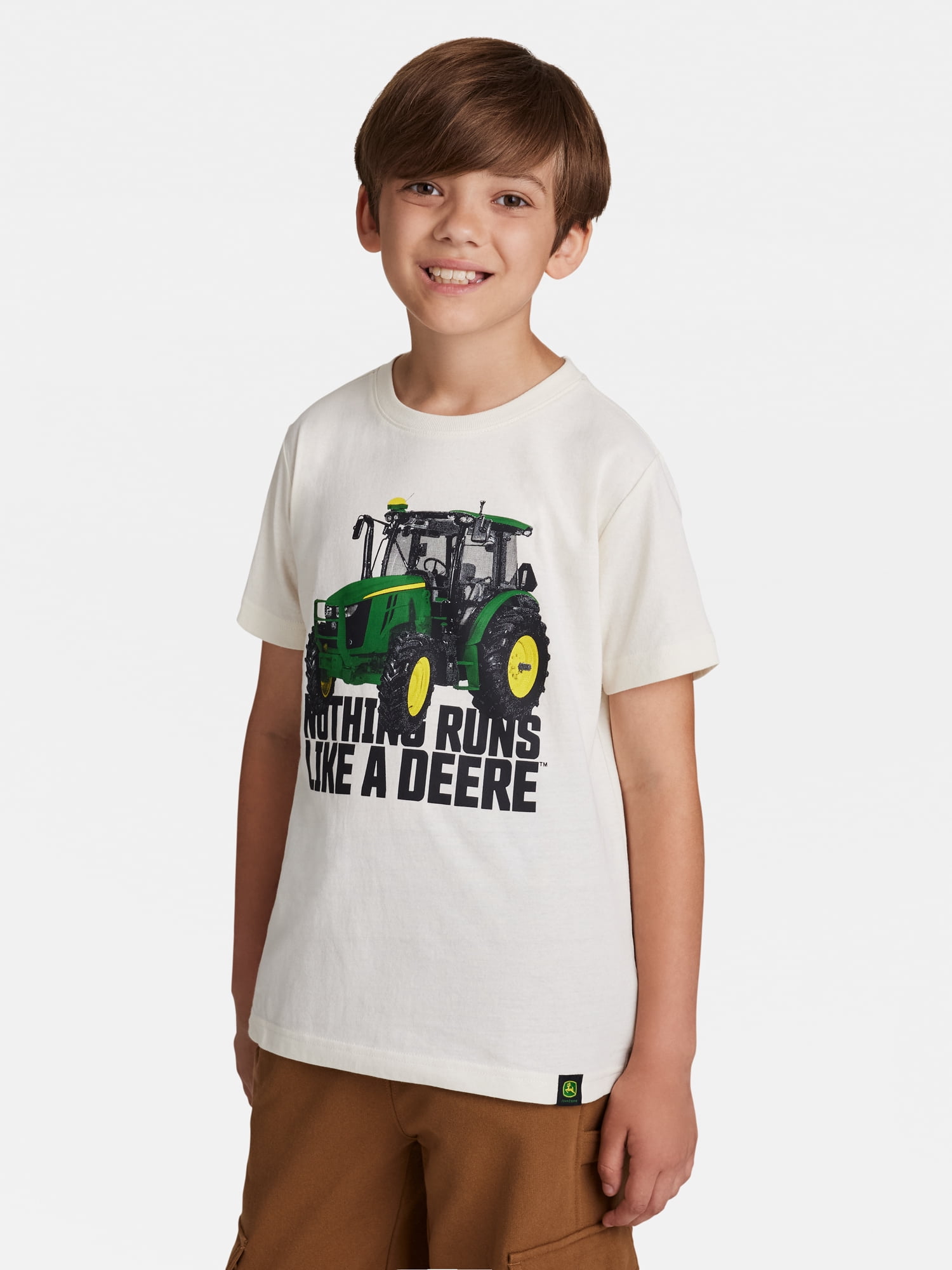 John Deere Boy's Short Sleeve Tractor Graphic Crewneck T-Shirt, Sizes 4 - 18