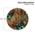 thumbnail image 3 of Pofeuu Vintage Butterfly Green Print Leather Coasters Set of 6, Round Cups Mugs Mat Pad for Home Kitchen Heat Resistant Drink Coasters,Round Shape, 3 of 7