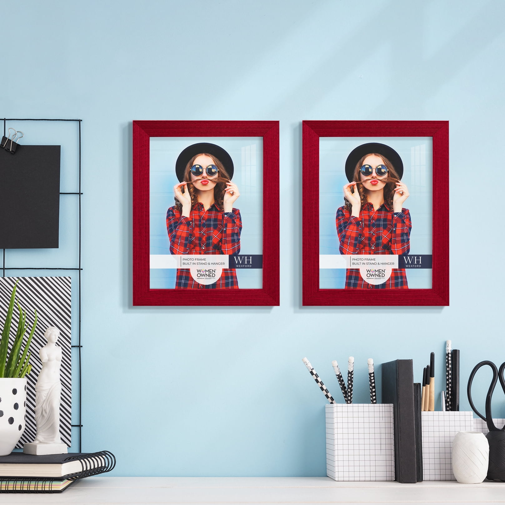 Grooved 6 in. x 8 in. Red Picture Frame (Set of 2)