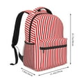 thumbnail image 2 of Pofeuu Red And White Stripes Print Backpack for Men and Women - Basic Bookbag Casual Daypack Backpacks for College Work Travel-One Size, 2 of 5