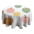 thumbnail image 4 of Fall Pumpkins Pattern Round Tablecloth 60" X 60",Wrinkle Wipeable Table Cloth for Kitchen Dining Room Picnic Patio Party, 4 of 6