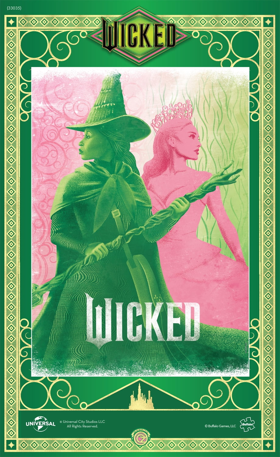 Buffalo Games Entertainment Pink Goes Good with Green (Wicked) 500-Piece Interlocking Jigsaw Puzzle for Adults Ages 14 and Older