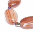 thumbnail image 2 of Natural Banded Agate/Striped Agate Beads Strands Dyed Heated Oval Sandy Brown 27-29x19-21x8-9mm Hole: 1.5mm 11pcs/Strand 16.34 inch(41.5cm), 2 of 3