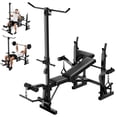 thumbnail image 1 of Memoryfield Ensemble de Banc de Musculation 7 en 1 avec Support pour Squats, Banc-Press Réglable avec Extension des Jambes et Courbure Preacher, Banc d'Entraînement Pliable pour Gym à Domicile avec Lat Pulldown, 1 of 8