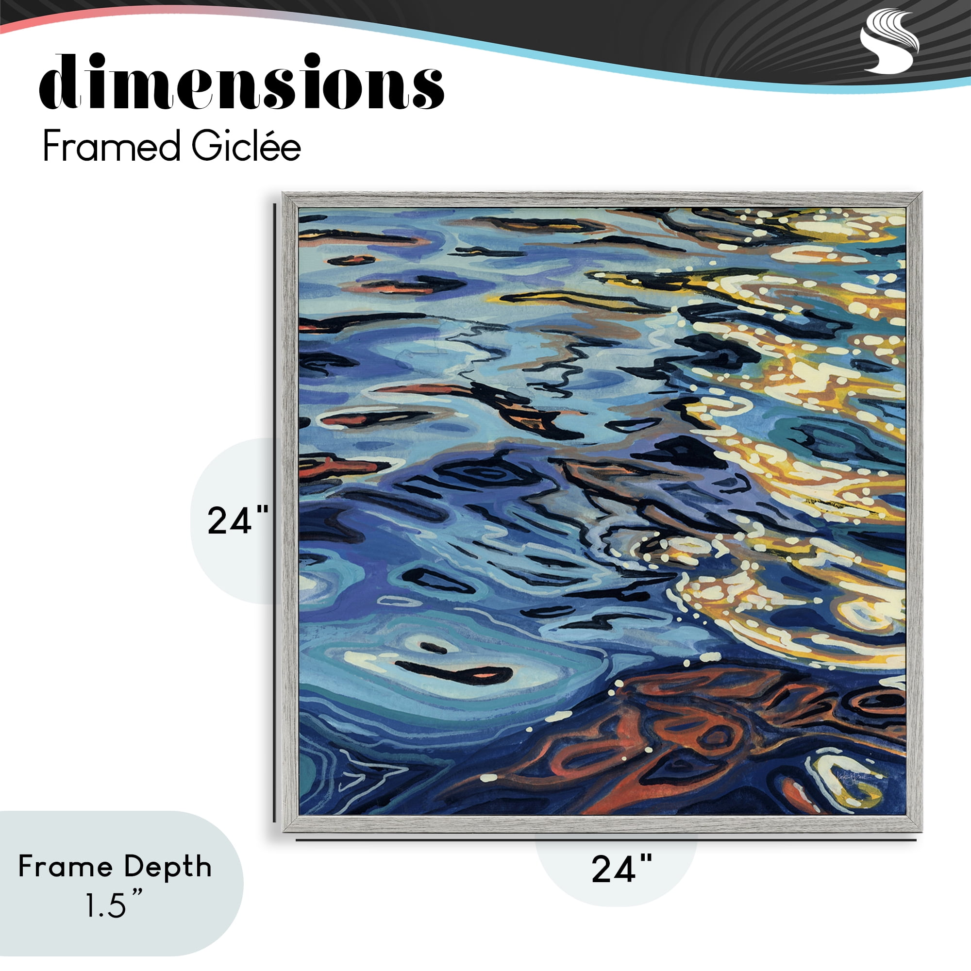 Stupell Industries Sunrise on Rippling Water Gray Framed Giclee Art, design by Kate Jarvik Birch