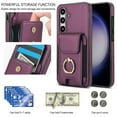 thumbnail image 3 of Allytechgroup Wallet Case for Samsung Galaxy S21 FE 5G, PU Leather Cards Slots Ring Kickstand Anti-Scratch Stylish Phone Case Cover for Women Men, Purple, 3 of 8