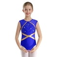 thumbnail image 3 of inlzdz Sleeveless Shiny Rhinesstone Gymnastics Letoard for Girls Ballet Dance Bodysuit with Leggings Blue 16, 3 of 7