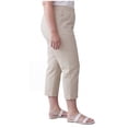 thumbnail image 5 of Turtle Bay New York Women's Elastic Waist Pull On Stretch Twill Capri with side pockets (Plus Sizes), 5 of 10